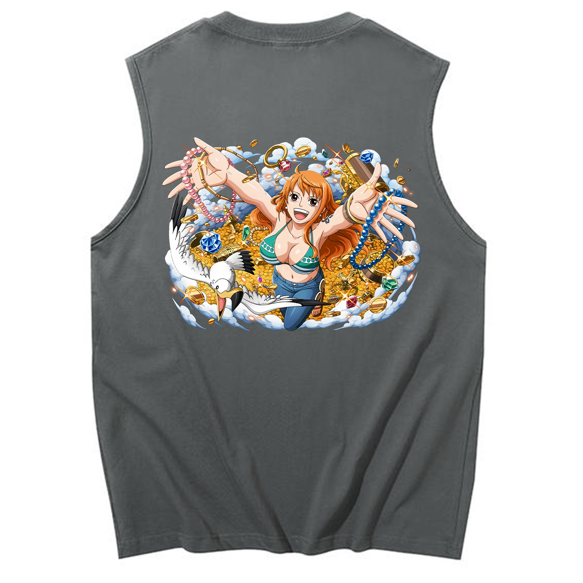 ワンピース ナミ ONE PIECE Nami コットン100％タンクトップ（背面プリント）